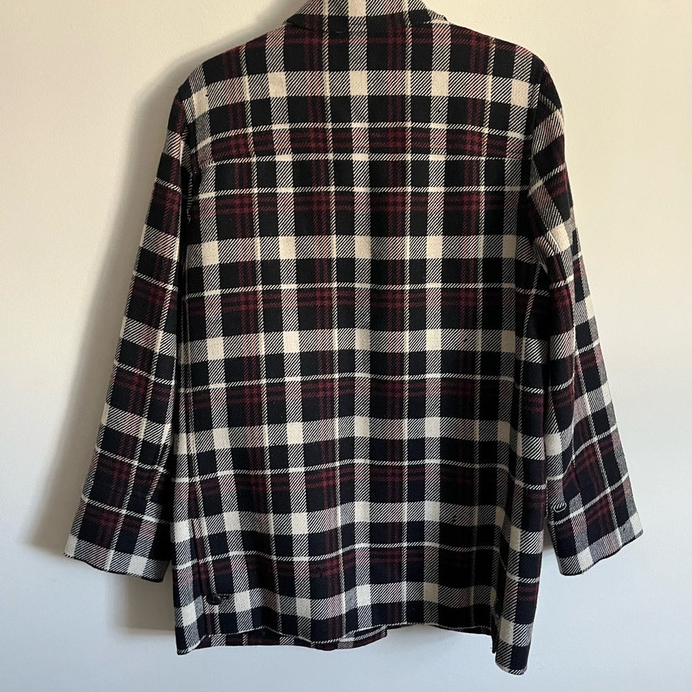 VTG Harve Benard Plaid Wool Tweed Cabin Core Black/Red Chore/Barn Coat Sz 12 GUC - Picture 5 of 16